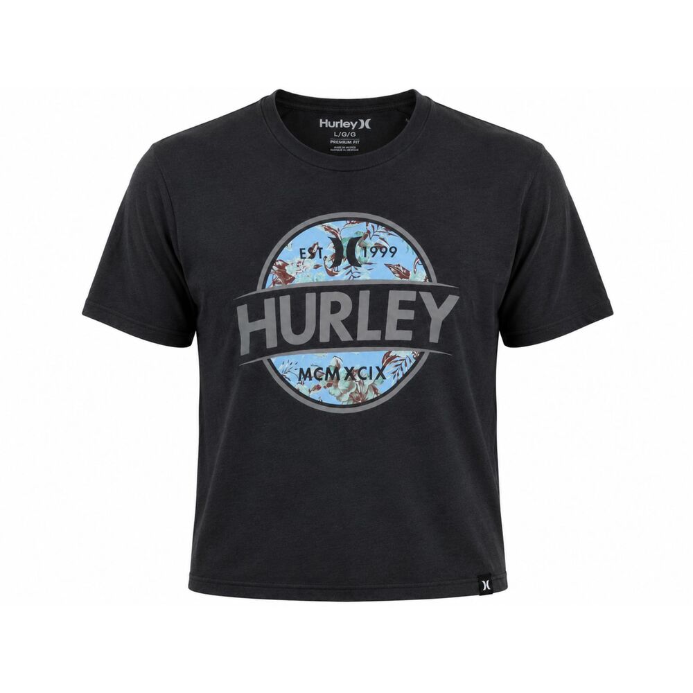 Hurley Men’s Premium Fit Graphic T Shirt Dark Gray Black Size Large